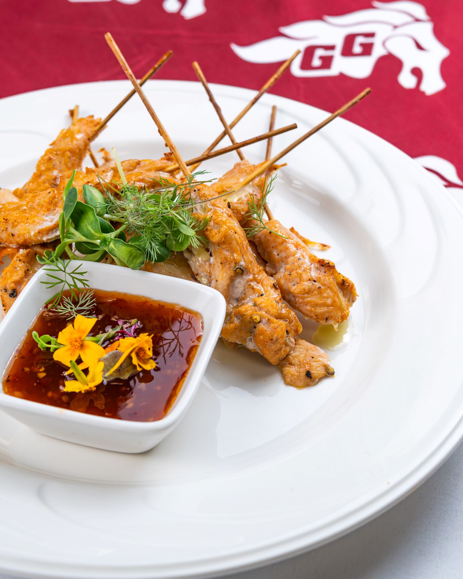 Chicken Satay, Spicy Thai Sauce