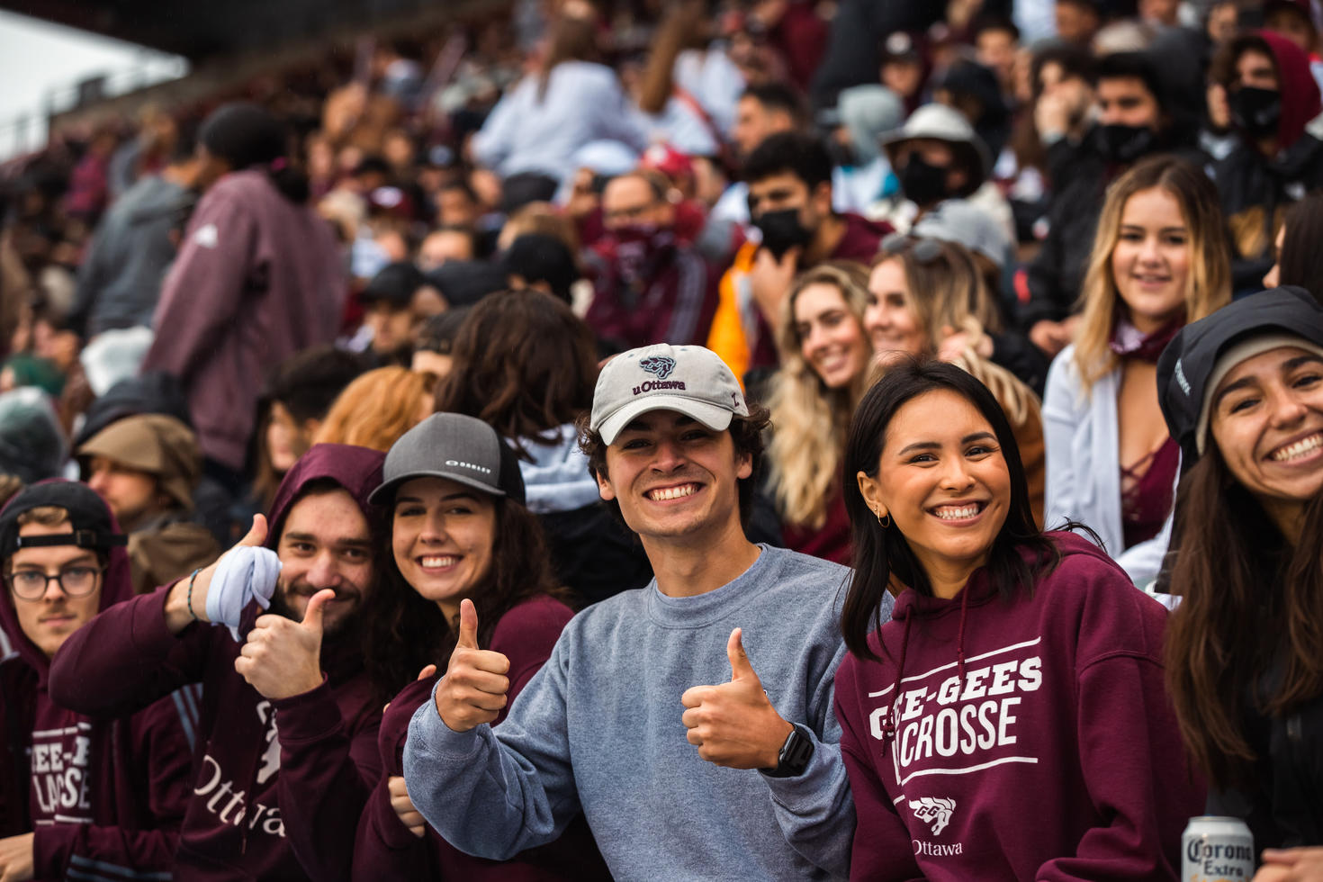 Students at panda game.
