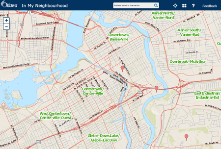 Map of the City of Ottawa