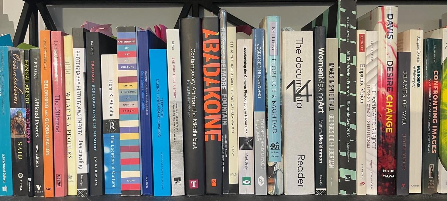 Books on bookshelf