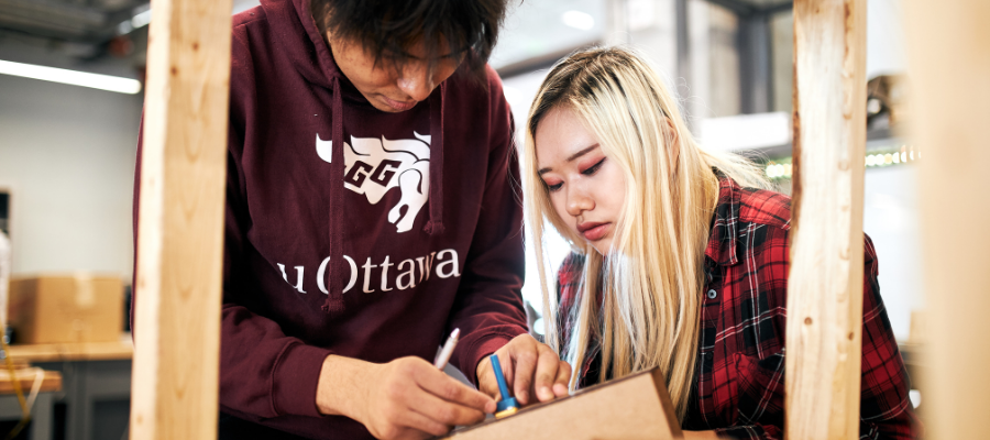 Students working on a prototype.