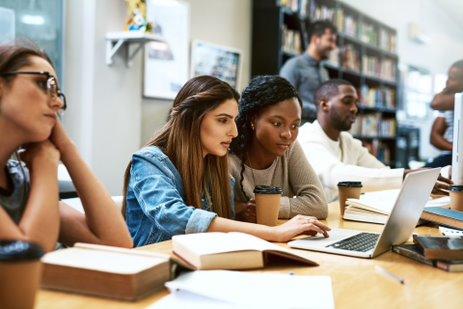 2 students studying